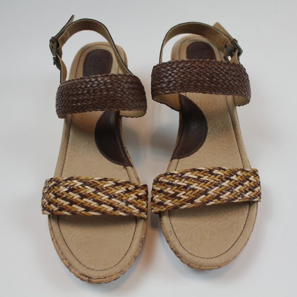 BOC Born Concept Brown Cork Wedge Woven Ankle Strap Sandals Womens Size 11 NEW - Picture 3 of 9